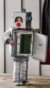 Shepard Graham wears a costume in the annual costume contest at the Olympia Farmers Market in Olympia on Sunday. The event also helped raise donations to the market's ongoing food bank project. The Olympian via The Associated Press