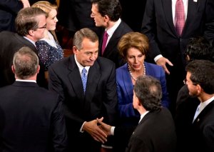 House Speaker John Boehner of Ohio enters the House of Representatives chamber on Capitol Hill in Washington