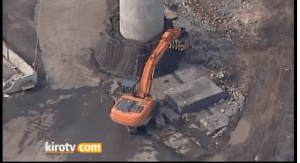 BULLETIN ——————— PenPly smokestack falls at 6:15 p.m.