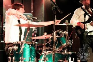 Richard "Grey" Liston behind the drums in the Portland