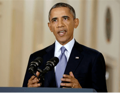 President Obama addresses the nation. The Associated Press