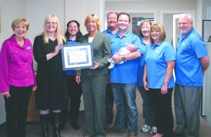 From left with the Safeco Insurance award are Audrey Gift