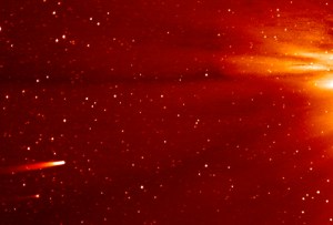 In this frame grab taken from enhanced video made by NASA's STEREO-A spacecraft