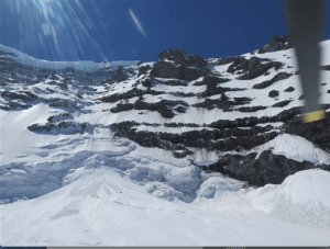 Climbers' gear was found Saturday near the bottom of this slope on Mount Rainier