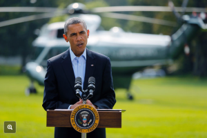 President Obama discussed the situation in Iraq before departing for his vacation from the South Lawn of the White House on Saturday. The New York Times
