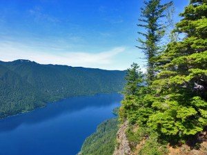 Lake Crescent and Aurora Ridge from Pyramid Peak Olympic National Park