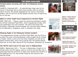 AP stories as of 9:45 a.m. today (Click on image to enlarge)