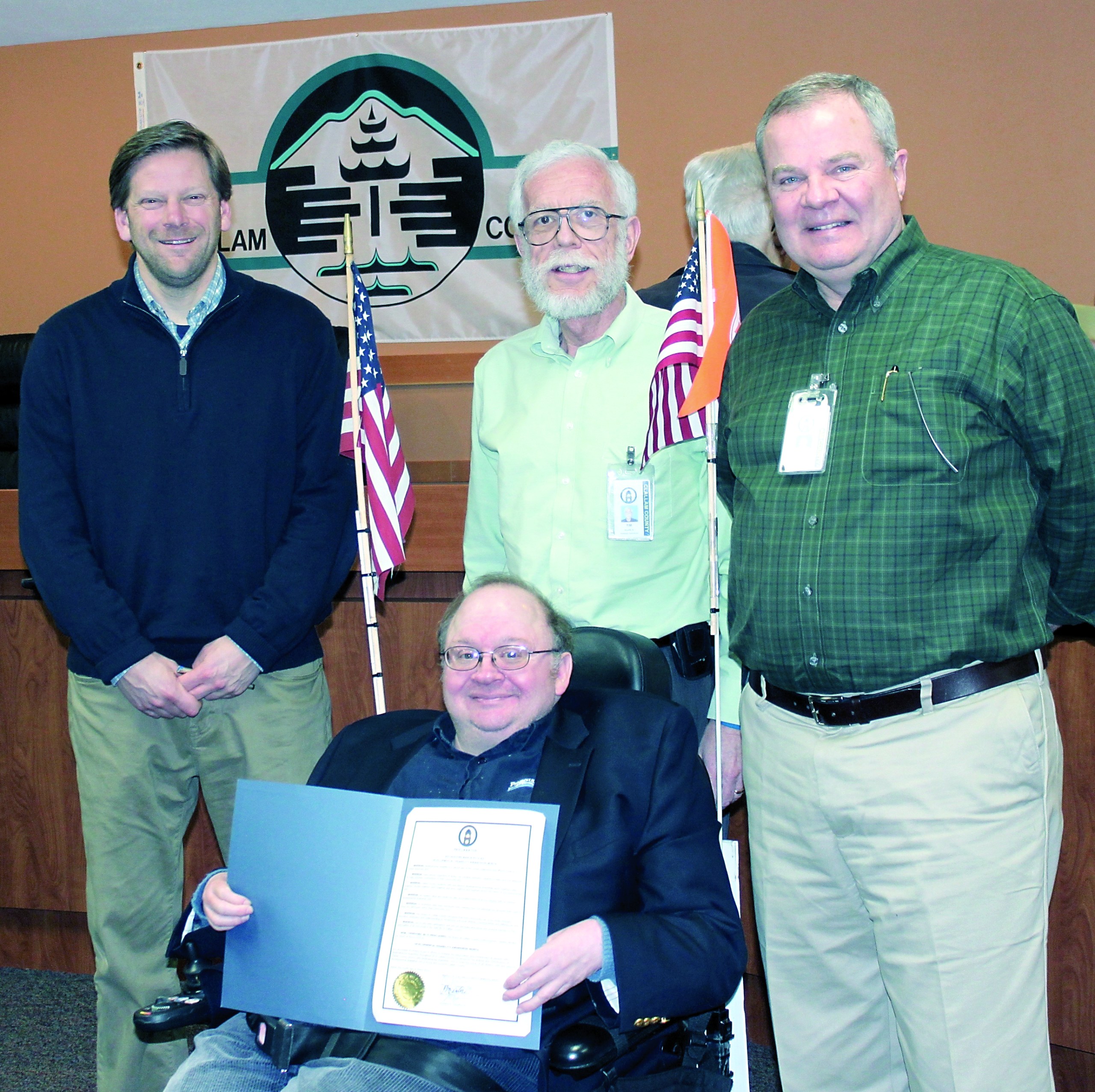 The three Clallam County commissioners signed a proclamation recognizing March as Developmental Disabilities Awareness Month.
