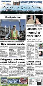 Today's PDN front page for our Port Angeles/Clallam County readers.