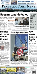 Today's PDN front page for our Clallam County readers.