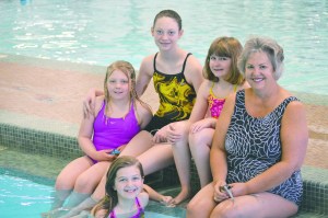 Ready for the Saturday morning synchronized swimming class are