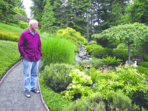Good walking shoes are recommended for a visit to Linda and Bob Beatty's hillside garden