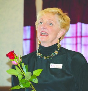 Carol Swarbrick Dries praised her fellow cast members when accepting the Dewey Award for Best Ensemble in “The Shadow Box