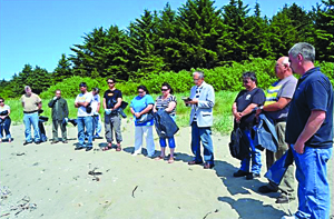 Makah tribal members participate in a Blessing of the Beach ceremony earlier this month in Neah Bay. Meredith Parker