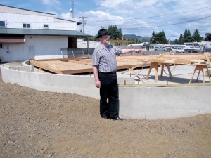 Forks Planning Director Rod Fleck shows the layout of the city's new performing arts center