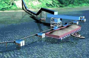 An artist's rendering shows the proposed Hood Canal terminal. Peninsula Daily News file photo