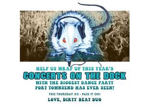 Dirty Beat Duo band performs at the summer's last Concert on the Dock in Port Townsend tonight. (click on photo to enlarge)