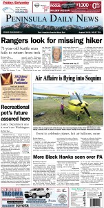 PDN's Friday front page for Clallam County readers. (Click on image to enlarge)