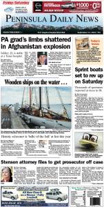 The Friday/Saturday PDN front page for Clallam County readers. (Click on image to enlarge)