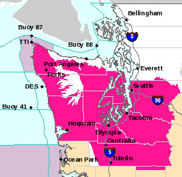 Areas in magenta are under a red flag warning. National Weather Service