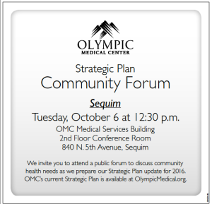 Public forum on community health needs set for 12:30 p.m. today in Sequim