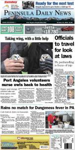 Today's front page tailored for the PDN's readers in Clallam County. There's more inside that isn't online!