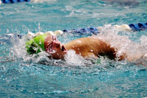 Port Angeles' Mathilde Warda swims the 50-yard freestyle during the Roughriders' Olympic League win over Olympic. Patty Reifenstahl