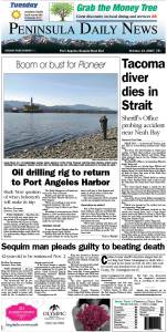 Today's front page tailored for the PDN's readers in Clallam County. There's more inside that isn't online!