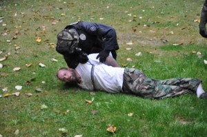 Mario Hackney being arrested Wednesday. Clallam County Sheriff's Office