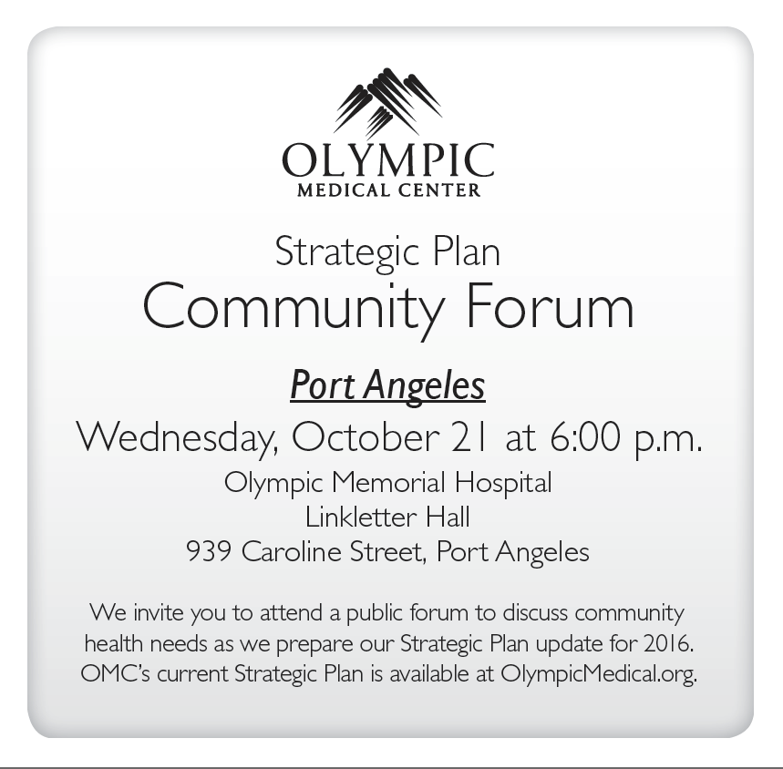 OMC forum to discuss community health needs set Oct. 21 in Port Angeles