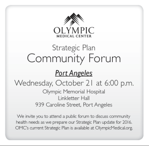 OMC forum to discuss community health needs set today in Port Angeles