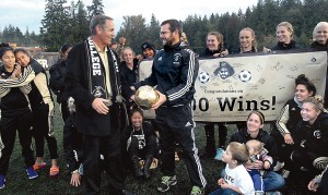 Peninsula College women's soccer coach Kanyon Anderson