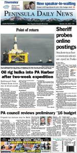 Today's front page tailored for the PDN's readers in Clallam County. There's more inside that isn't online!