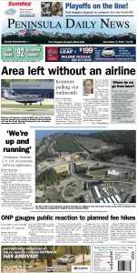 Here is today's front page for our Clallam County readers — news tailored to your community. There's more inside that isn't online!