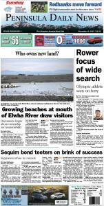 Today's front page tailored for the PDN's readers in Clallam County. There's more inside that isn't online!