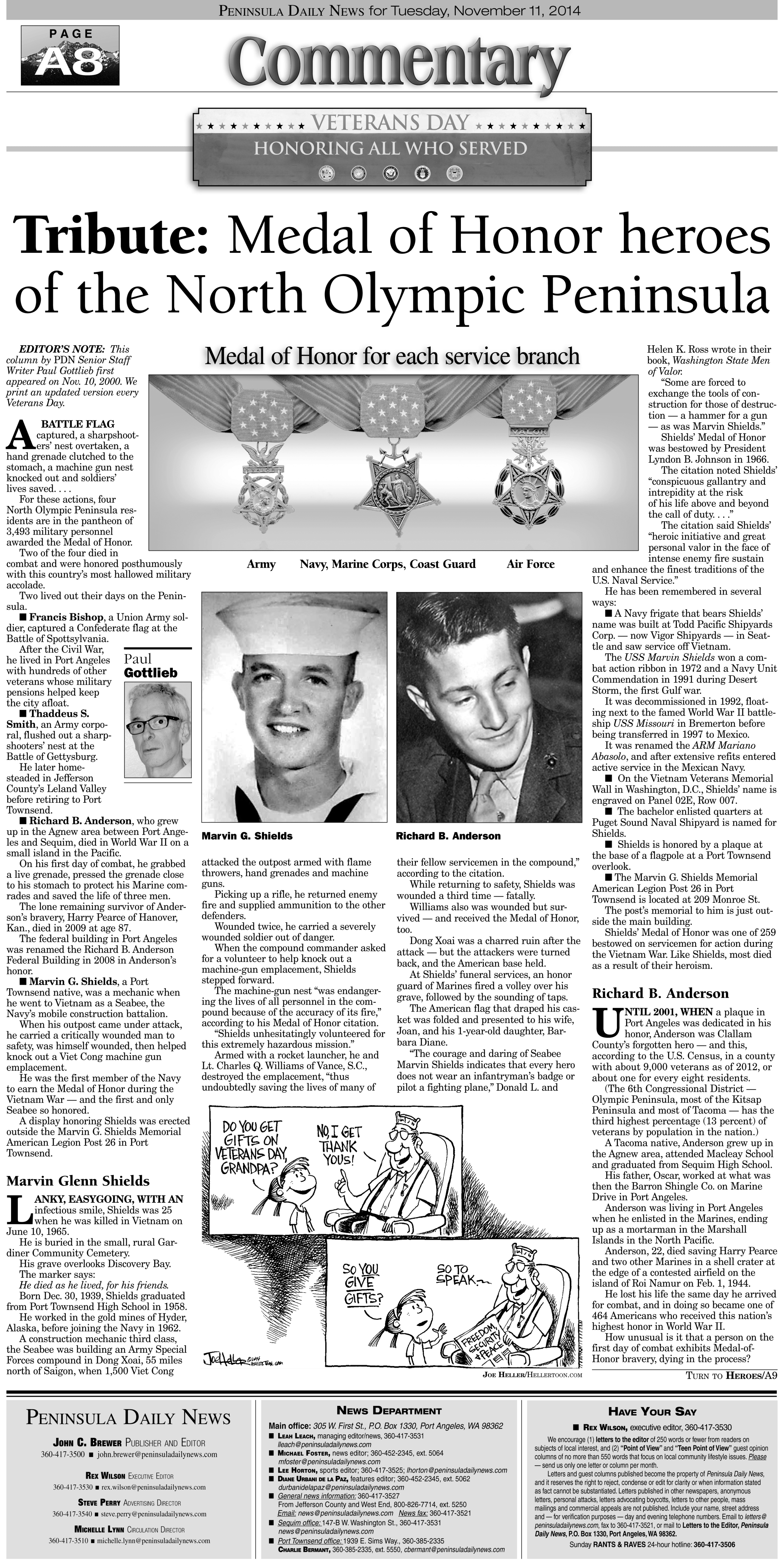 TRIBUTE: Medal of Honor heroes of the North Olympic Peninsula