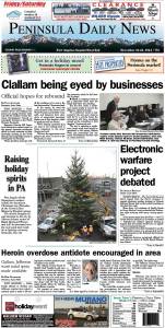 Here is today's front page for our Clallam County readers — news tailored to your community. There's more inside that isn't online!