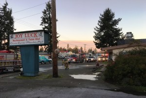 The Joy Luck Chinese Restaurant in Port Hadlock was the scene of a smoky oven fire Sunday. East Jefferson Fire-Rescue