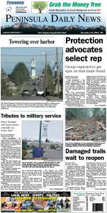 Today's front page tailored for the PDN's readers in Clallam County. There's more inside that isn't online!