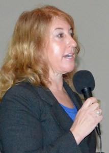 Washington State Historic Preservation Officer Allyson Brooks speaks to the Jefferson County Chamber of Commerce on Monday.  —Photo by Charlie Bermant/Peninsula Daily News