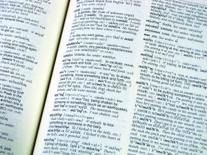 Pages from the new Klallam language dictionary. [Click on photo to enlarge]