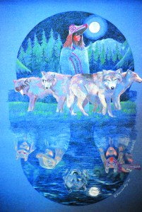 Roger Fernandes' reflection on wolves is among the pieces in the “Spirit Unleashed” art show. Admission is free.