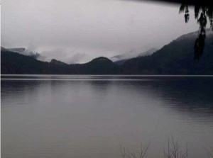 The calm before the storm: Image of Lake Crescent in Olympic National Park from the park's webcam. National Park Service