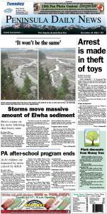Here is today's front page for our Clallam County readers — news tailored to your community. There's more inside that isn't online!