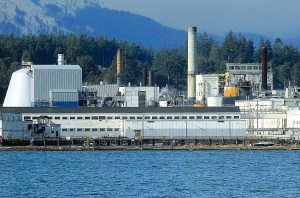 The Nippon Paper Industries USA mill in Port Angeles sits mostly idle Wednesday. — Keith Thorpe/Peninsula Daily News