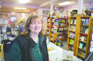 Vickie Maples is looking for a buyer for Pacific Mist Books in Sequim as family health issues are causing her to close the book shop at the end of March.  Joe Smillie/Peninsula Daily News