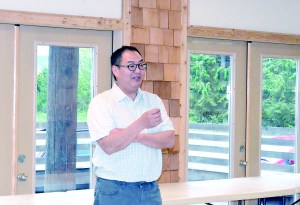 Olympic National Forest District Ranger Dean Yoshina addressed the North Hood Canal Chamber of Commerce this week.  Charlie Bermant/Peninsula Daily News