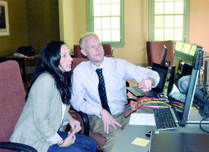 Brenda Tyner of the Lifelong Learning Center Public Development Authority receives training on the parks Atrio reservation system from Atrios Nicholas Franklin.  Charlie Bermant/Peninsula Daily News