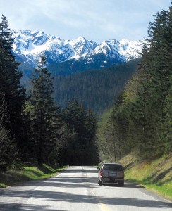 Snow covers the north faces of Klahhane Ridge on Thursday as seen from Hurricane Ridge Road south of Port Angeles.  Keith Thorpe/Peninsula Daily News