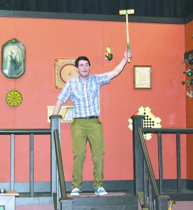 Josh McLean in a scene from The Foreigner at the Port Angeles Community Playhouse. -- Photo by Bob Bronsink